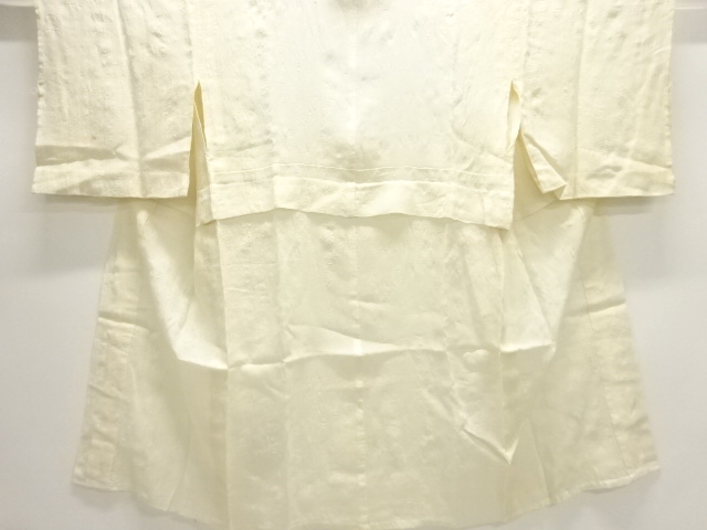 アンティーク　本麻透かし織草花模様長襦袢